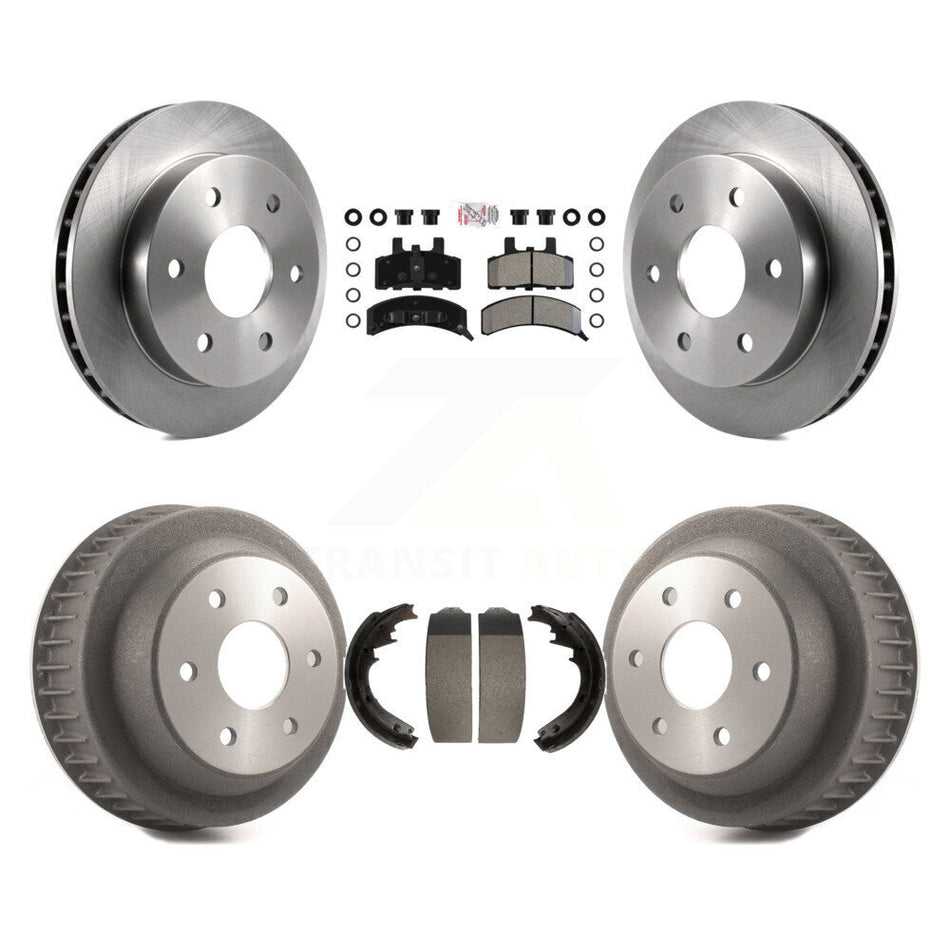 Front Rear Brake Rotor Semi-Metallic Pad & Drum Kit For Chevrolet K2500 With 6 Lug Wheels K8A-105964