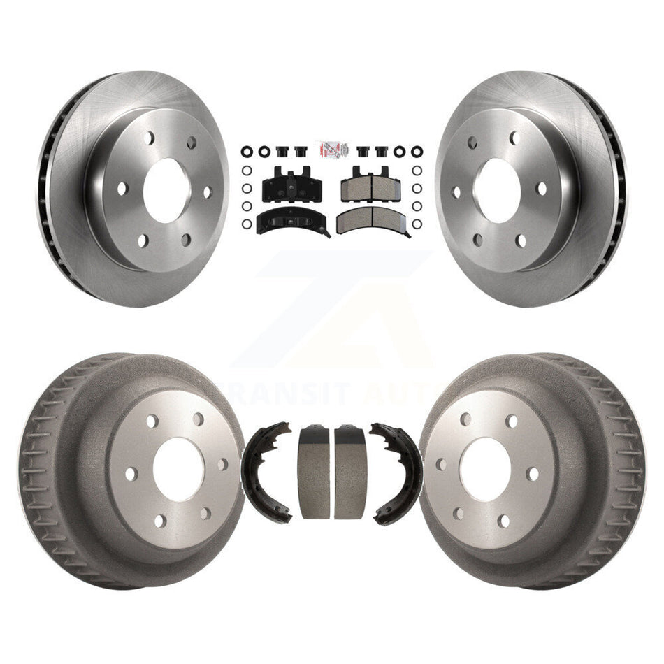 Front Rear Brake Rotor Semi-Metallic Pad & Drum Kit For Chevrolet K2500 With 6 Lug Wheels K8A-105964
