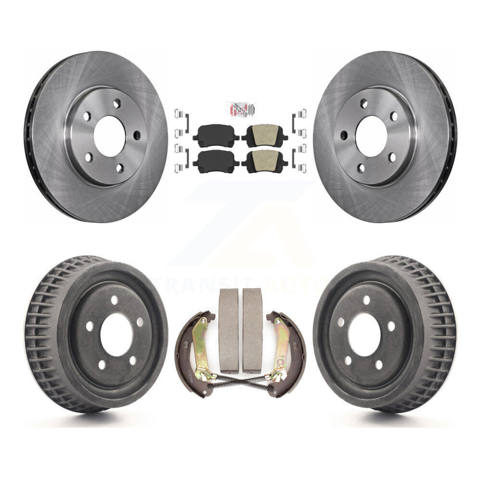 Front Rear Brake Rotors Ceramic Pad & Drum Kit For 2004 Chevrolet Malibu Disc rear brakes K8A-105970
