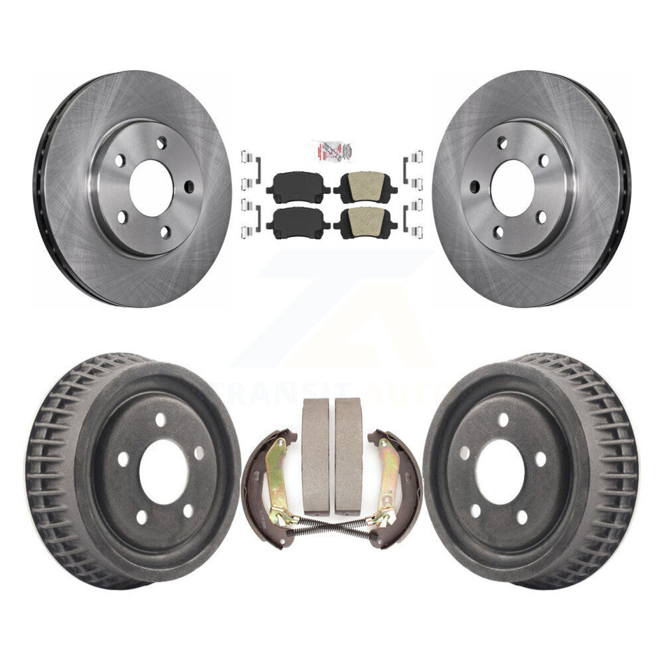 Front Rear Brake Rotors Ceramic Pad & Drum Kit For 2004 Chevrolet Malibu Disc rear brakes K8A-105970