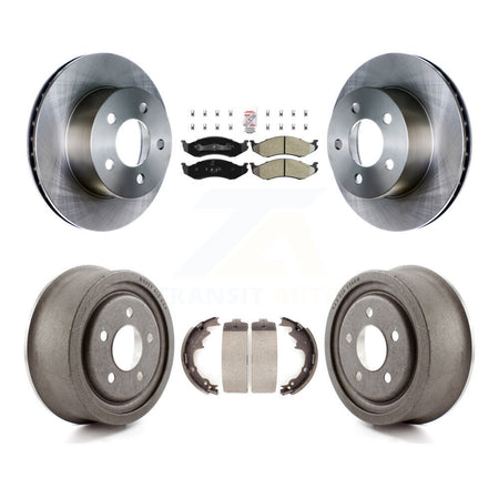 Front Rear Disc Brake Rotors Semi-Metallic Pads And Drum Kit For Jeep TJ K8A-105975