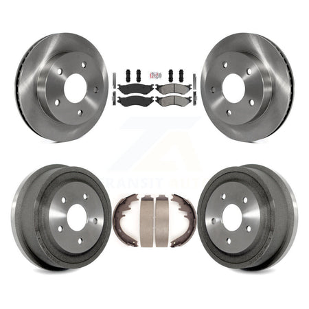 Front Rear Disc Brake Rotor Semi-Metallic Pad & Drum Kit For 2000-2001 Dodge Ram 1500 RWD K8A-105976