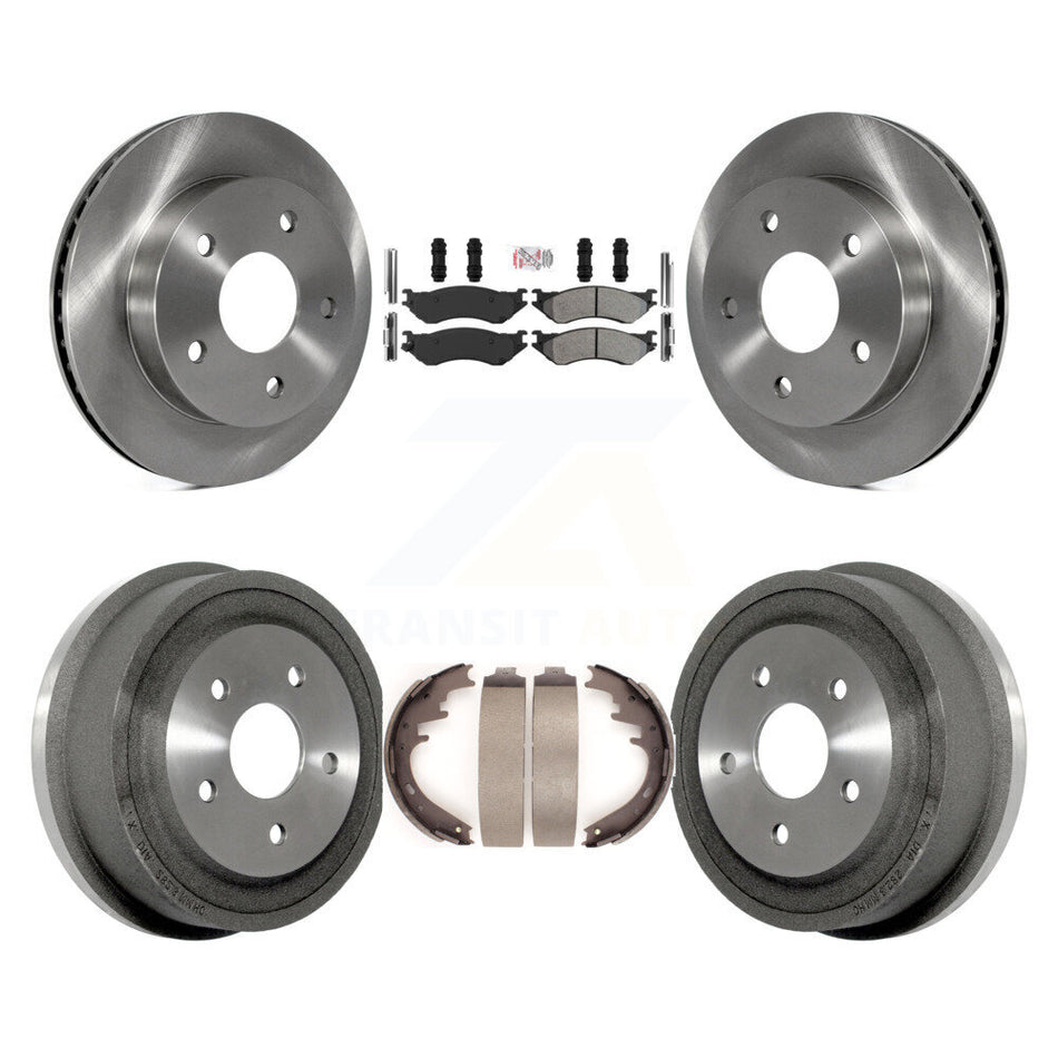 Front Rear Disc Brake Rotor Semi-Metallic Pad & Drum Kit For 2000-2001 Dodge Ram 1500 RWD K8A-105976
