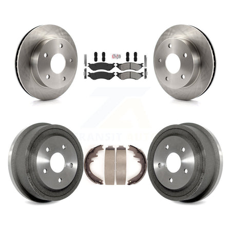 Front Rear Disc Brake Rotor Semi-Metallic Pad & Drum Kit For 2000-2001 Dodge Ram 1500 4WD K8A-105977