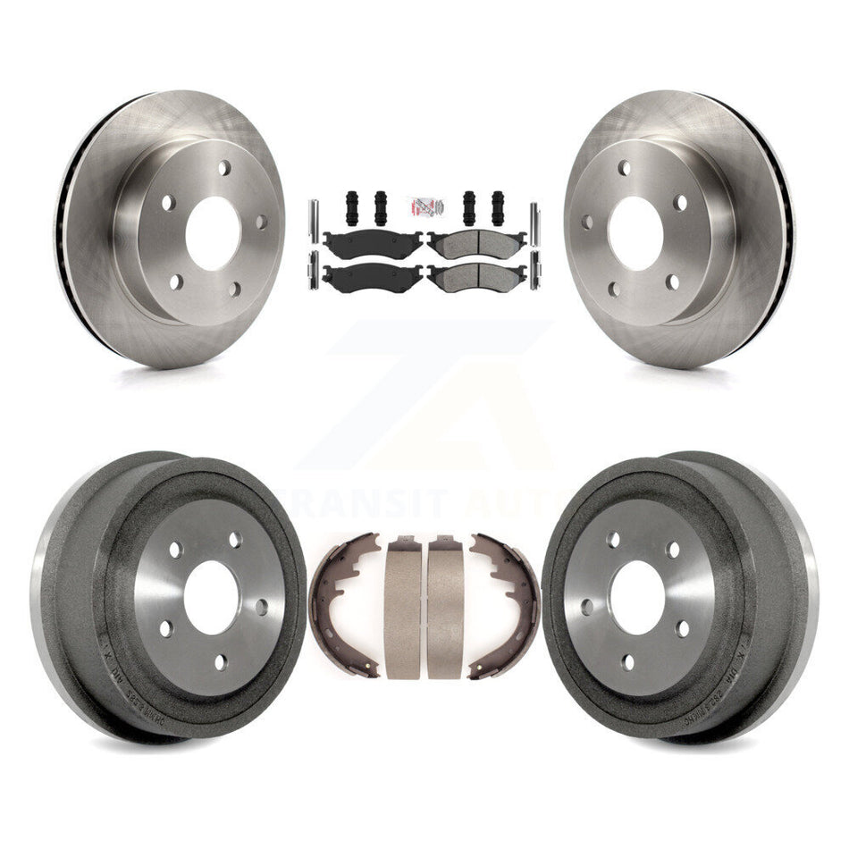 Front Rear Disc Brake Rotor Semi-Metallic Pad & Drum Kit For 2000-2001 Dodge Ram 1500 4WD K8A-105977
