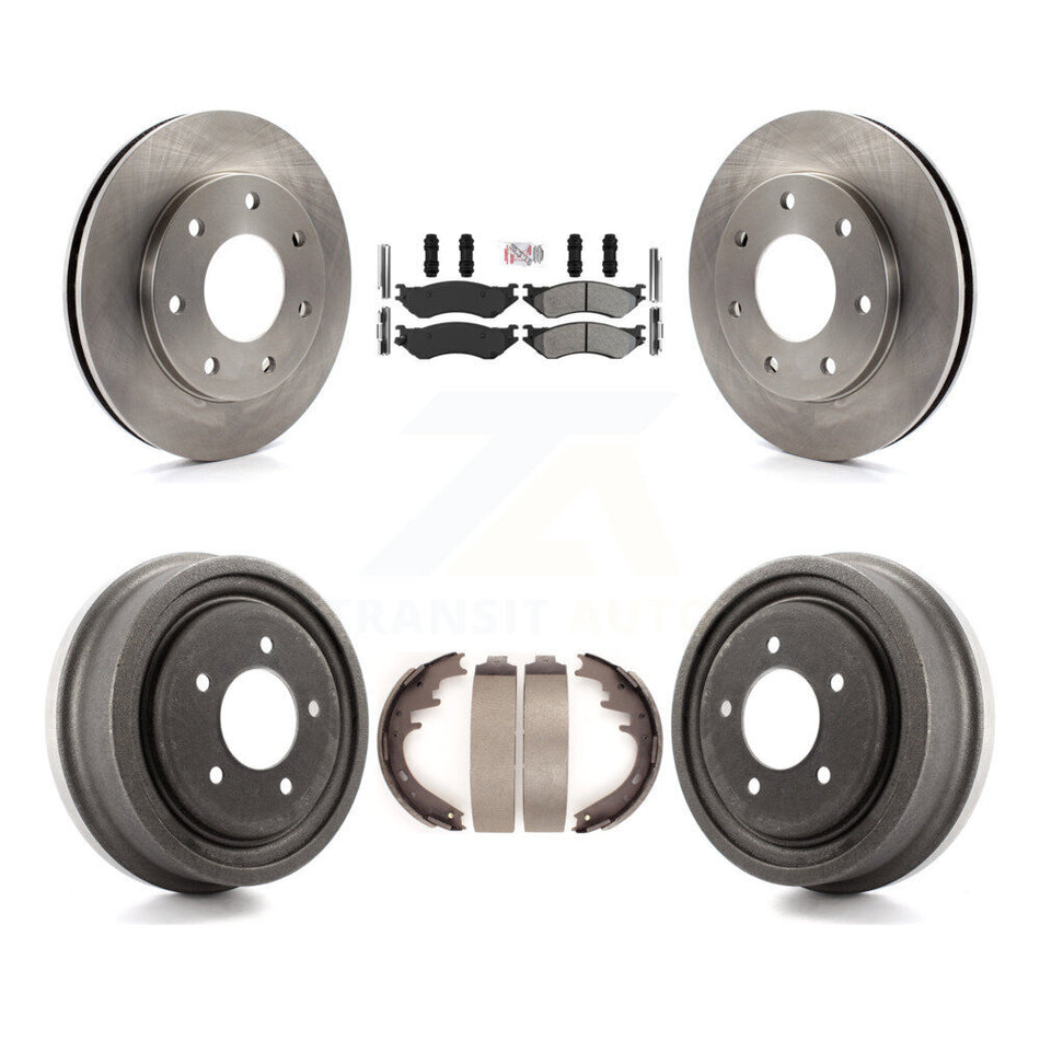 Front Rear Brake Rotor Semi-Metallic Pad Drum Kit For 99 Ford F-150 4WD With 7 Lug Wheels K8A-105978