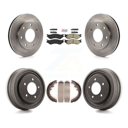 Front Rear Brake Rotor Semi-Metallic Pad Drum Kit For 99 Ford F-150 4WD With 7 Lug Wheels K8A-105979