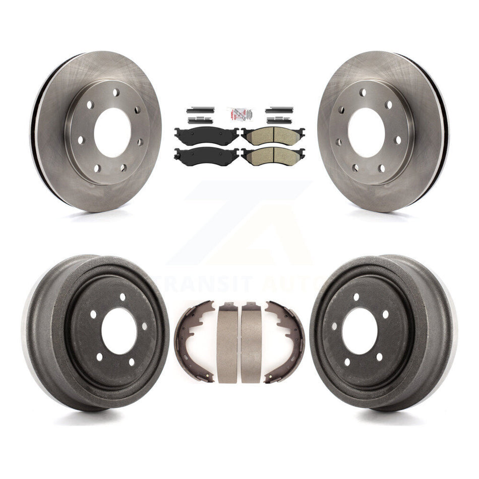 Front Rear Brake Rotor Semi-Metallic Pad Drum Kit For 99 Ford F-150 4WD With 7 Lug Wheels K8A-105979