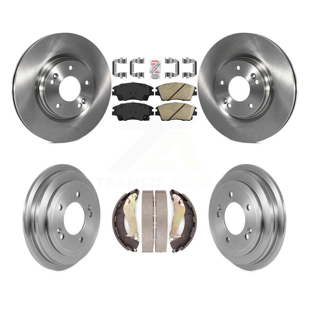 Front Rear Disc Brake Rotors Ceramic Pads And Drum Kit For 2017-2020 Hyundai Elantra 1.6L K8A-105981