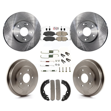 Front Rear Disc Brake Rotors Ceramic Pads And Drum Kit (7Pc) For Honda Accord Fit K8A-105994
