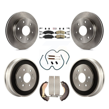 Front Rear Brake Rotor Ceramic Pad Drum Kit (7Pc) For 07 GMC Sierra 1500 Disc rear brakes K8A-105995