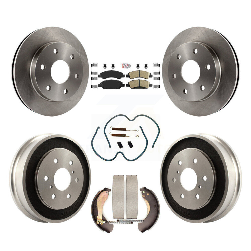 Front Rear Brake Rotor Ceramic Pad Drum Kit (7Pc) For 07 GMC Sierra 1500 Disc rear brakes K8A-105995