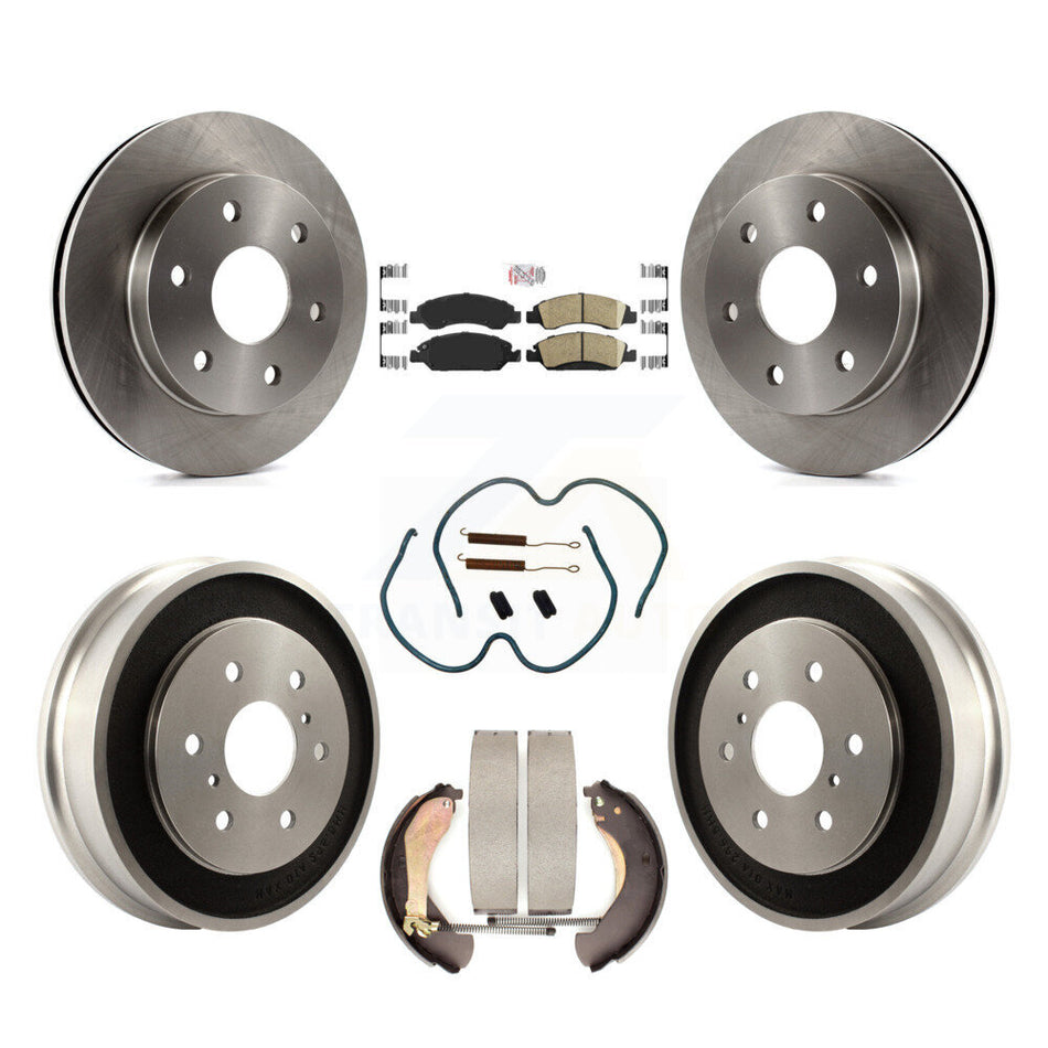 Front Rear Brake Rotor Ceramic Pad Drum Kit (7Pc) For 07 GMC Sierra 1500 Disc rear brakes K8A-105996