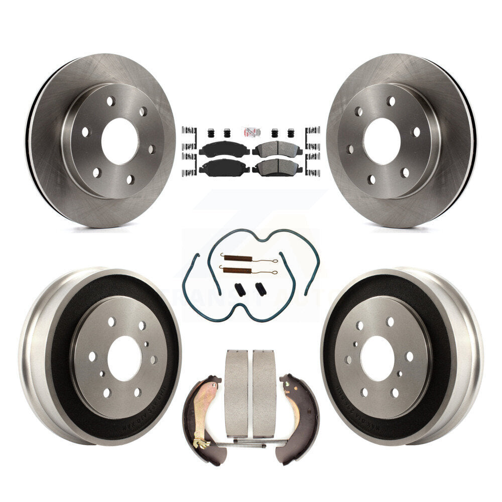 Front Rear Disc Brake Rotors Semi-Metallic Pads And Drum Kit (7Pc) For GMC Sierra 1500 K8A-105997