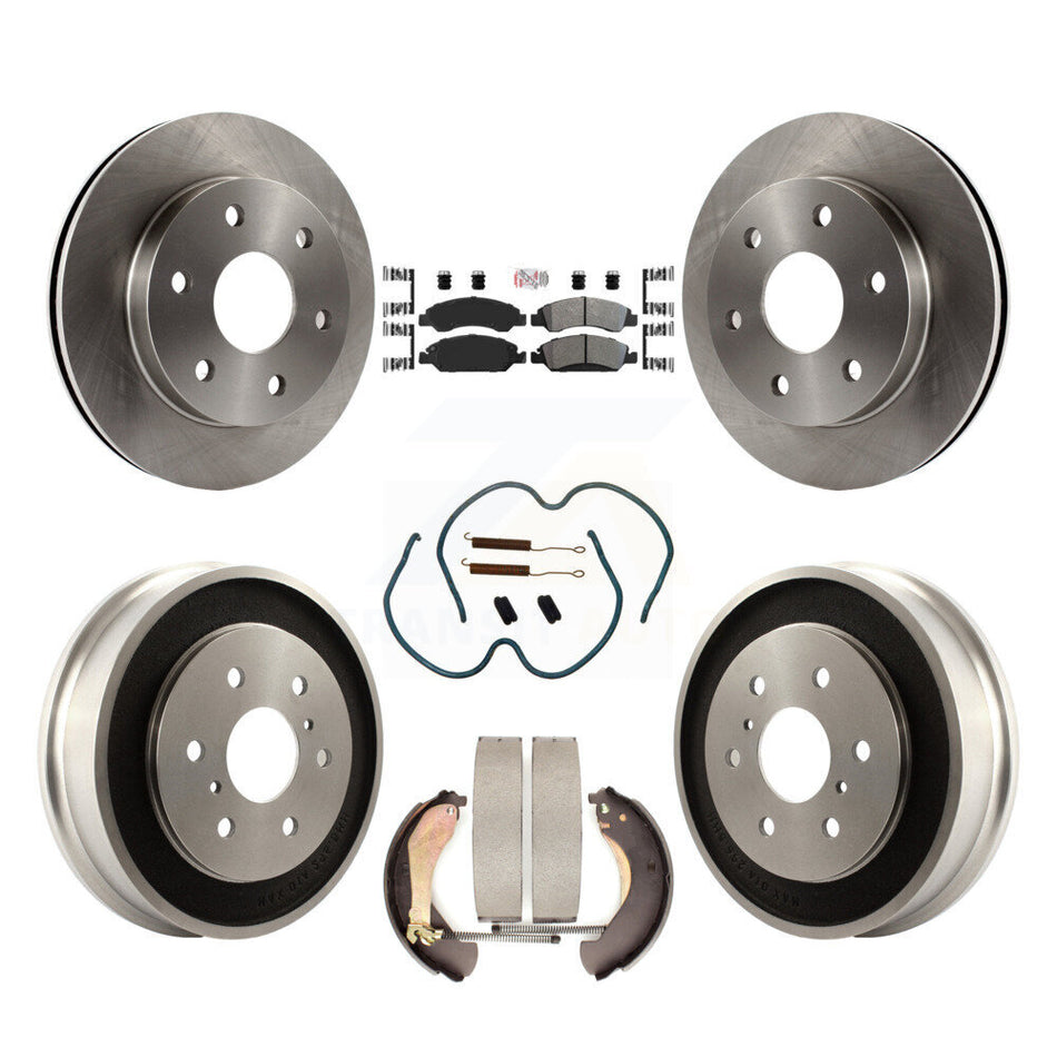 Front Rear Disc Brake Rotors Semi-Metallic Pads And Drum Kit (7Pc) For GMC Sierra 1500 K8A-105997