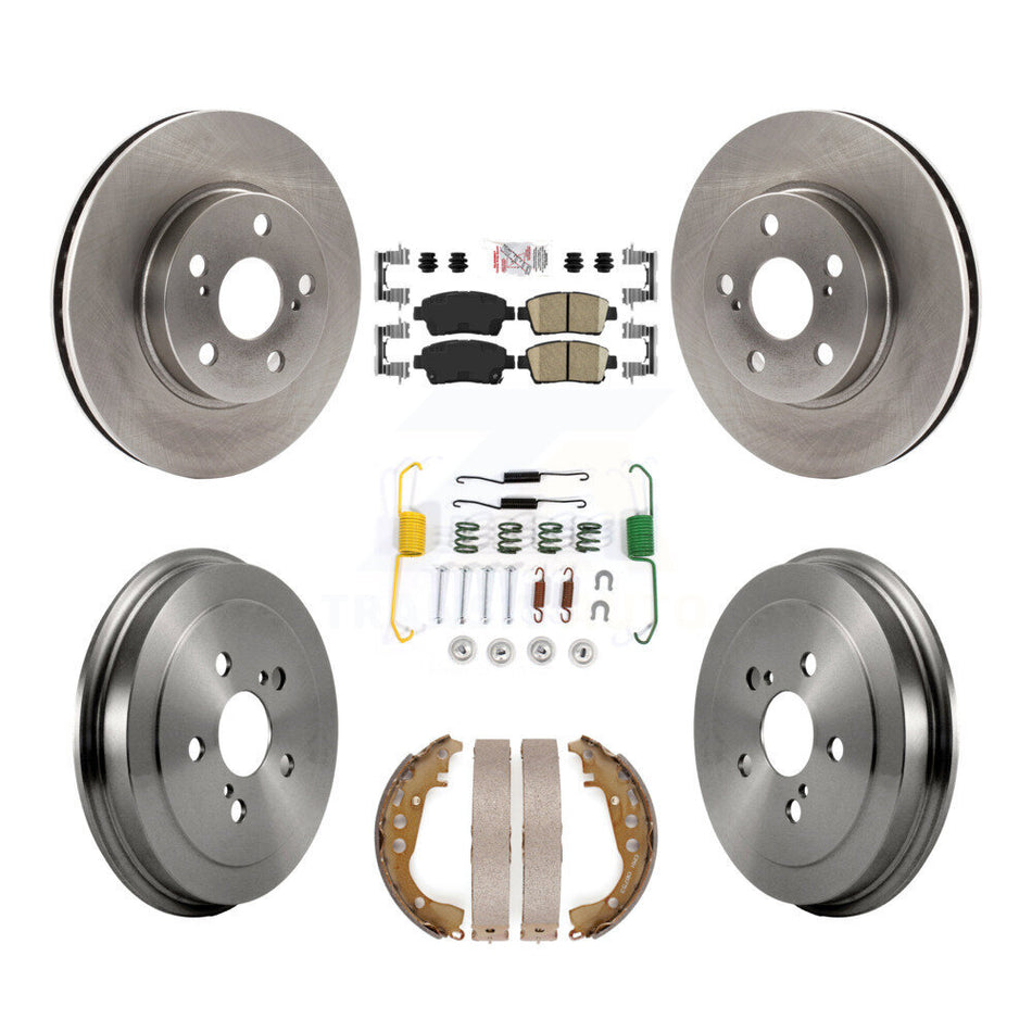 Front Rear Disc Brake Rotors Ceramic Pads And Drum Kit (7Pc) For 2000 Toyota Celica GT K8A-105998
