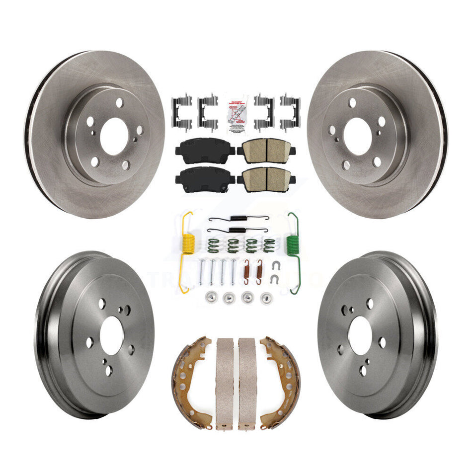 Front Rear Disc Brake Rotors Ceramic Pads And Drum Kit (7Pc) For 2000 Toyota Celica GT K8A-105999