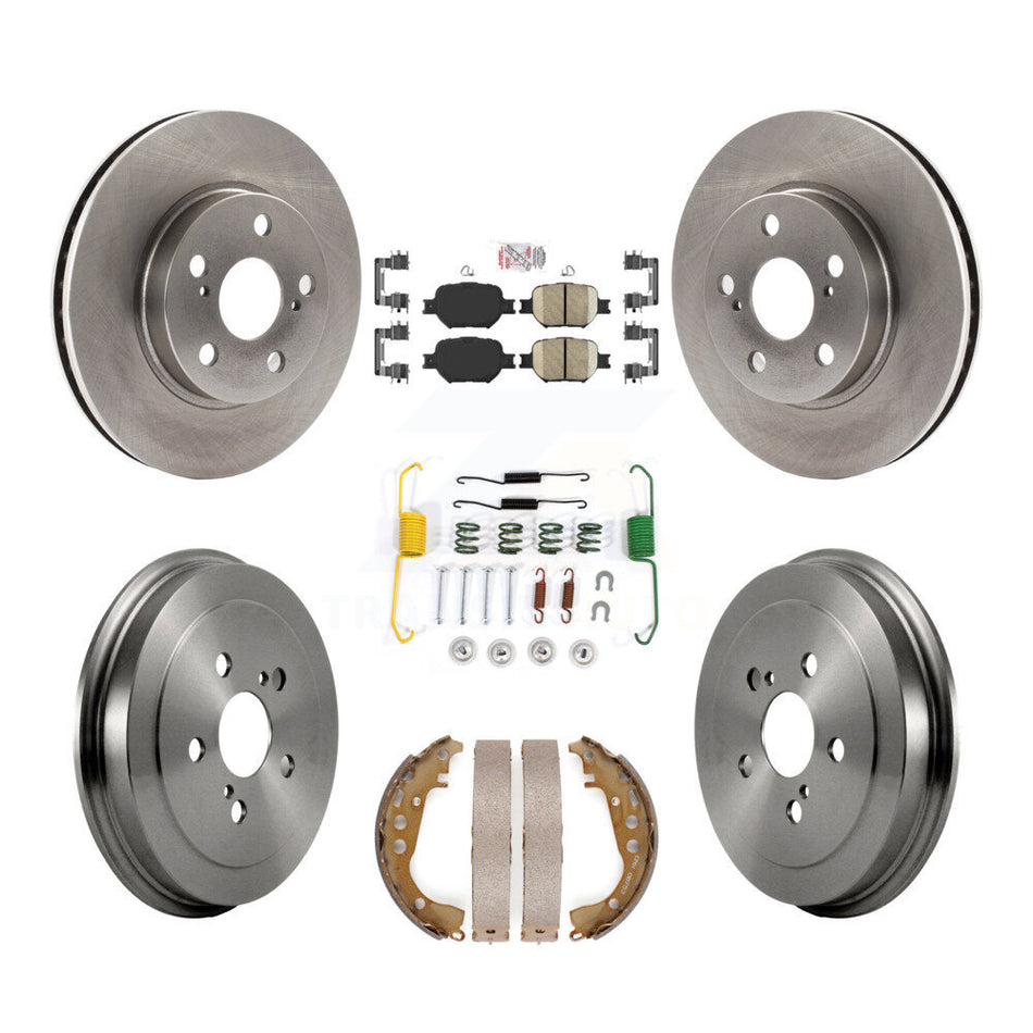 Front Rear Disc Brake Rotors Ceramic Pads And Drum Kit (7Pc) For 2001 Toyota Celica GT K8A-106000