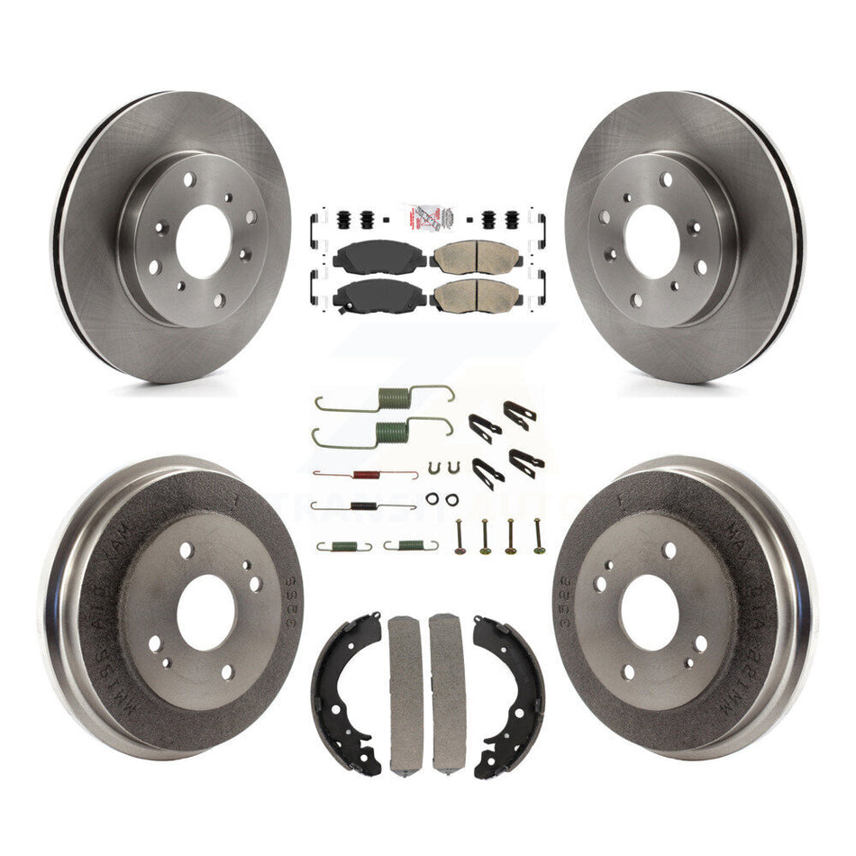 Front Rear Disc Brake Rotors Ceramic Pads And Drum Kit (7Pc) For Honda Accord K8A-106002