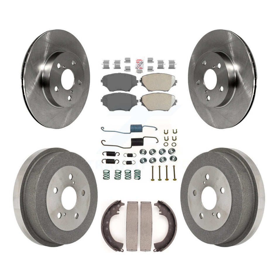 Front Rear Disc Brake Rotors Ceramic Pads And Drum Kit (7Pc) For Toyota RAV4 K8A-106007