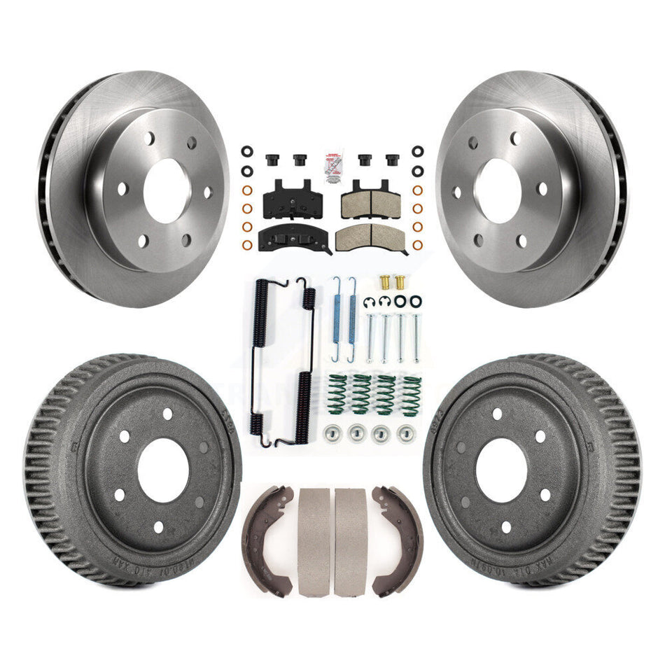 Front Rear Disc Brake Rotors Semi-Metallic Pads And Drum Kit (7Pc) For GMC Yukon K8A-106009