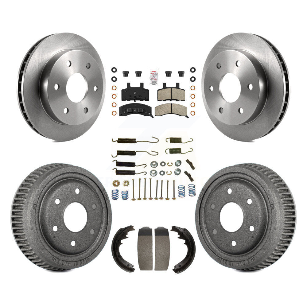 Front Rear Disc Brake Rotors Semi-Metallic Pads And Drum Kit (7Pc) For GMC Yukon K8A-106010