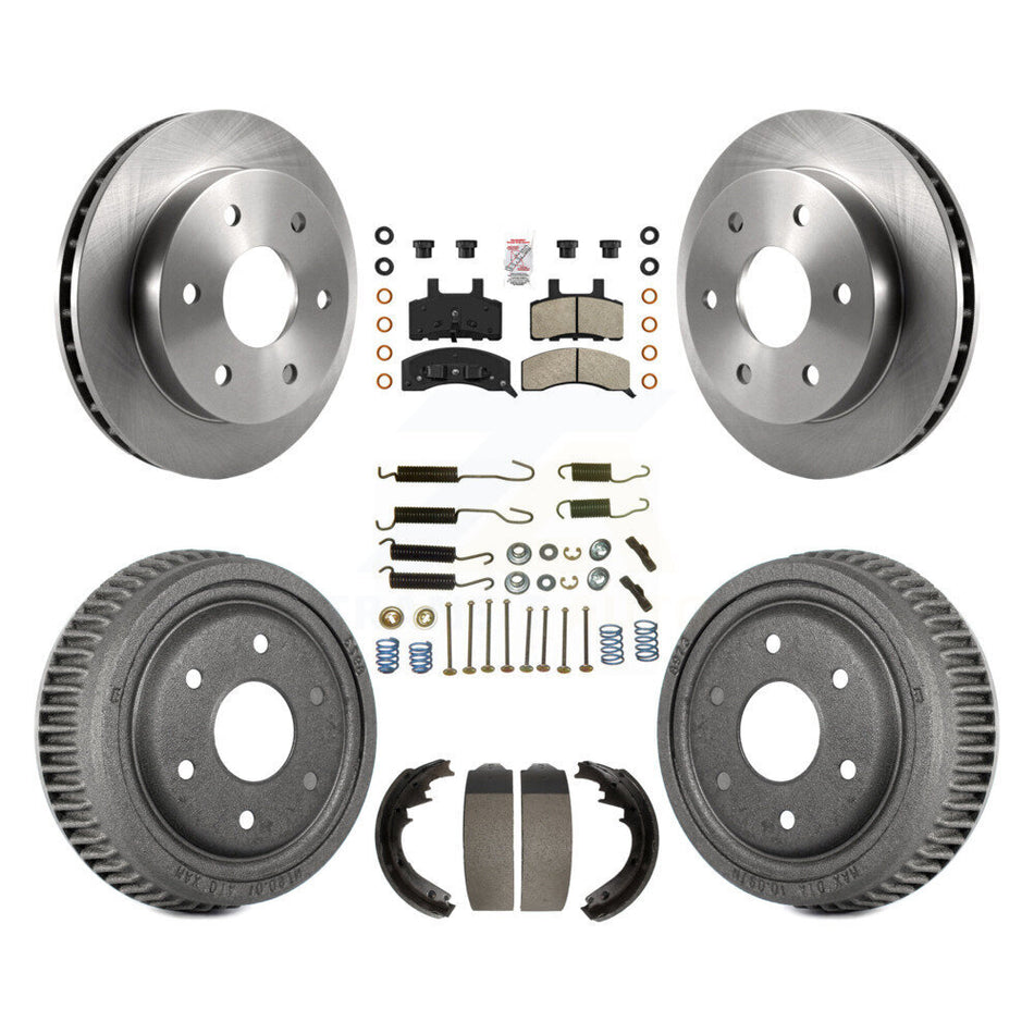 Front Rear Disc Brake Rotors Semi-Metallic Pads And Drum Kit (7Pc) For GMC Yukon K8A-106011