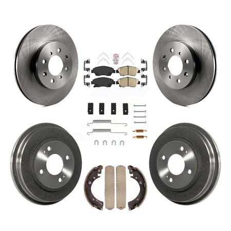 Front Rear Disc Brake Rotors Ceramic Pad Drum Kit (7Pc) For Honda Civic With 4 Lug Wheels K8A-106014