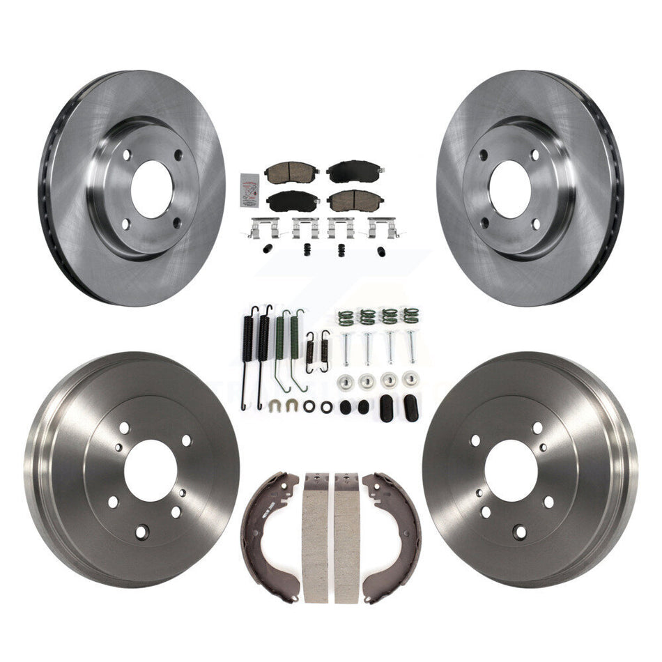 Front Rear Disc Brake Rotors Ceramic Pads And Drum Kit (7Pc) For Nissan Versa K8A-106020