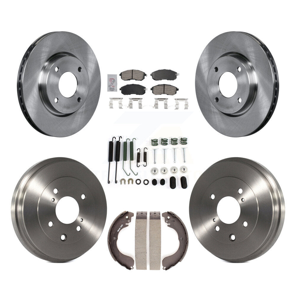 Front Rear Disc Brake Rotors Ceramic Pads And Drum Kit (7Pc) For Nissan Versa K8A-106021