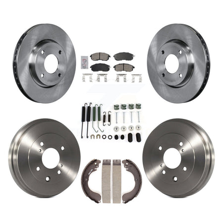 Front Rear Disc Brake Rotors Ceramic Pads And Drum Kit (7Pc) For Nissan Versa K8A-106021