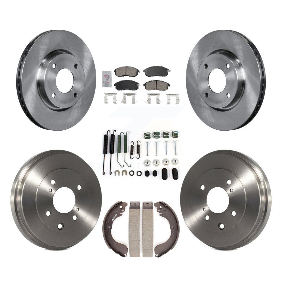 Front Rear Disc Brake Rotors Ceramic Pads And Drum Kit (7Pc) For Nissan Versa K8A-106021