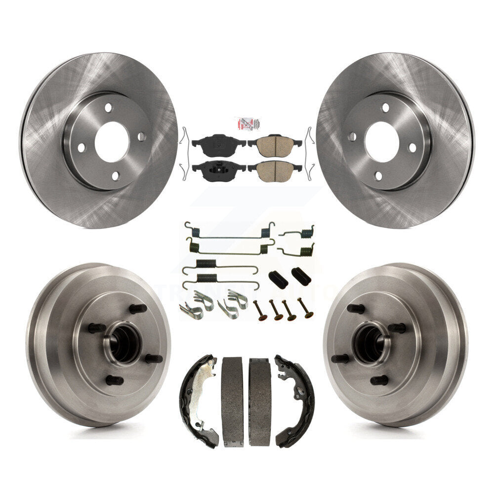 Front Rear Disc Brake Rotors Ceramic Pads And Drum Kit (7Pc) For Ford Focus K8A-106023