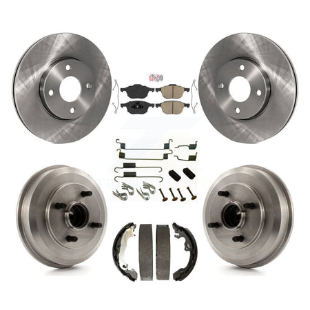 Front Rear Disc Brake Rotors Ceramic Pads And Drum Kit (7Pc) For Ford Focus K8A-106023