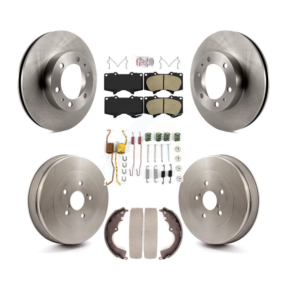 Front Rear Brake Rotor Ceramic Pad Drum Kit (7Pc) For Toyota Tacoma RWD With 6 Lug Wheels K8A-106028