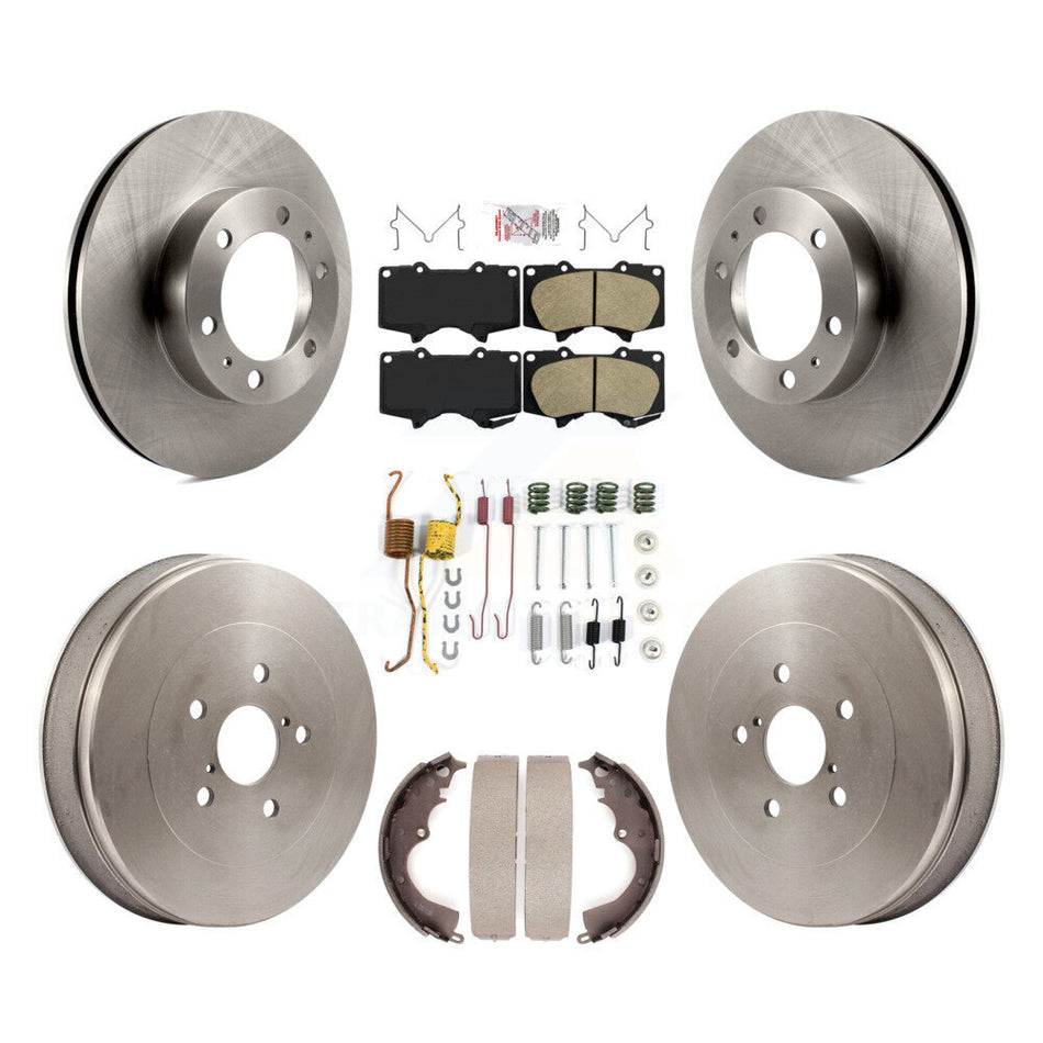 Front Rear Brake Rotor Ceramic Pad Drum Kit (7Pc) For Toyota Tacoma RWD With 6 Lug Wheels K8A-106028