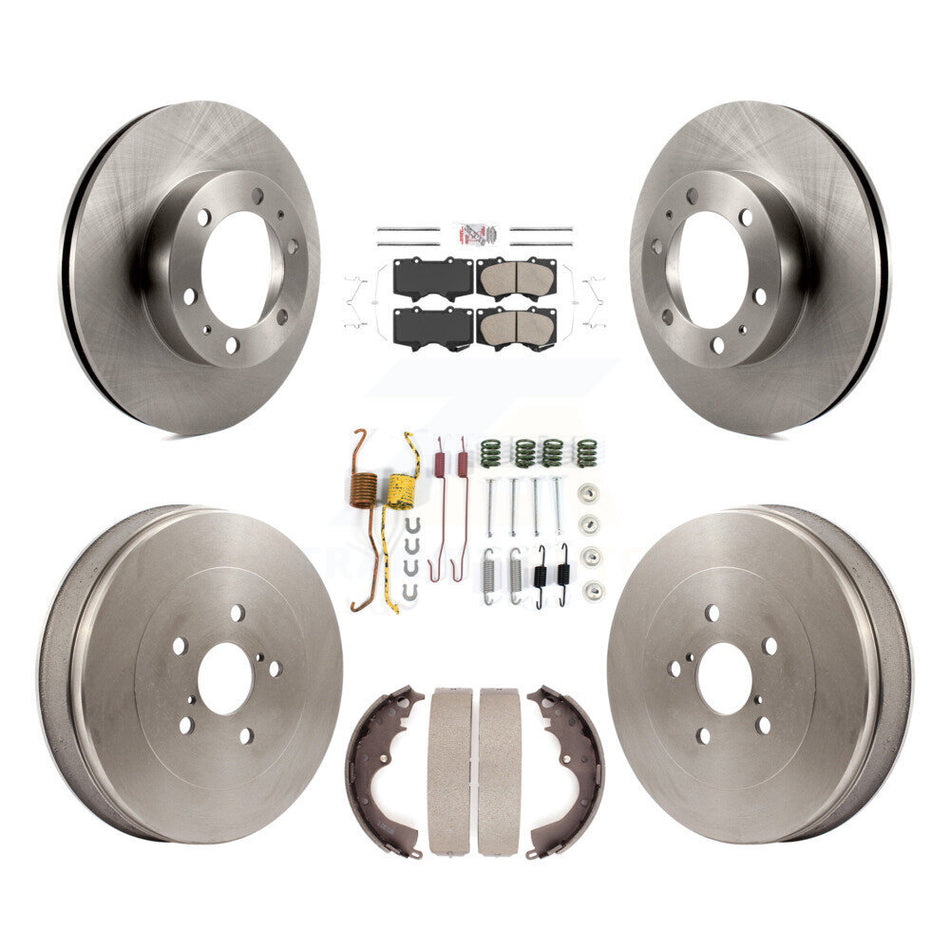 Front Rear Brake Rotor Ceramic Pad Drum Kit (7Pc) For Toyota Tacoma RWD With 6 Lug Wheels K8A-106029