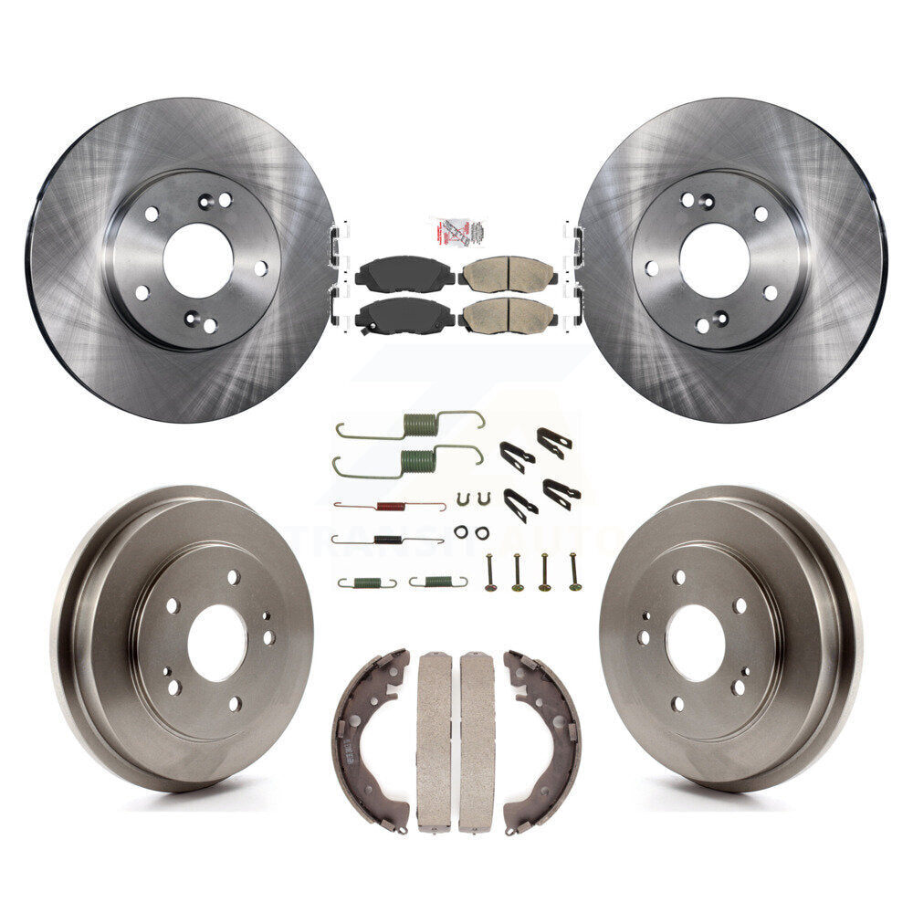 Front Rear Disc Brake Rotors Ceramic Pads And Drum Kit (7Pc) For 2011 Honda Civic GX K8A-106032