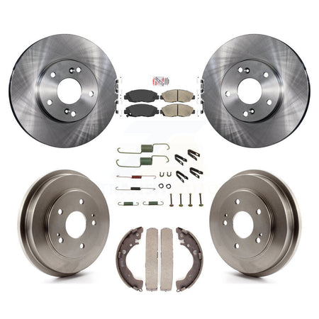 Front Rear Disc Brake Rotors Ceramic Pads And Drum Kit (7Pc) For 2011 Honda Civic GX K8A-106032