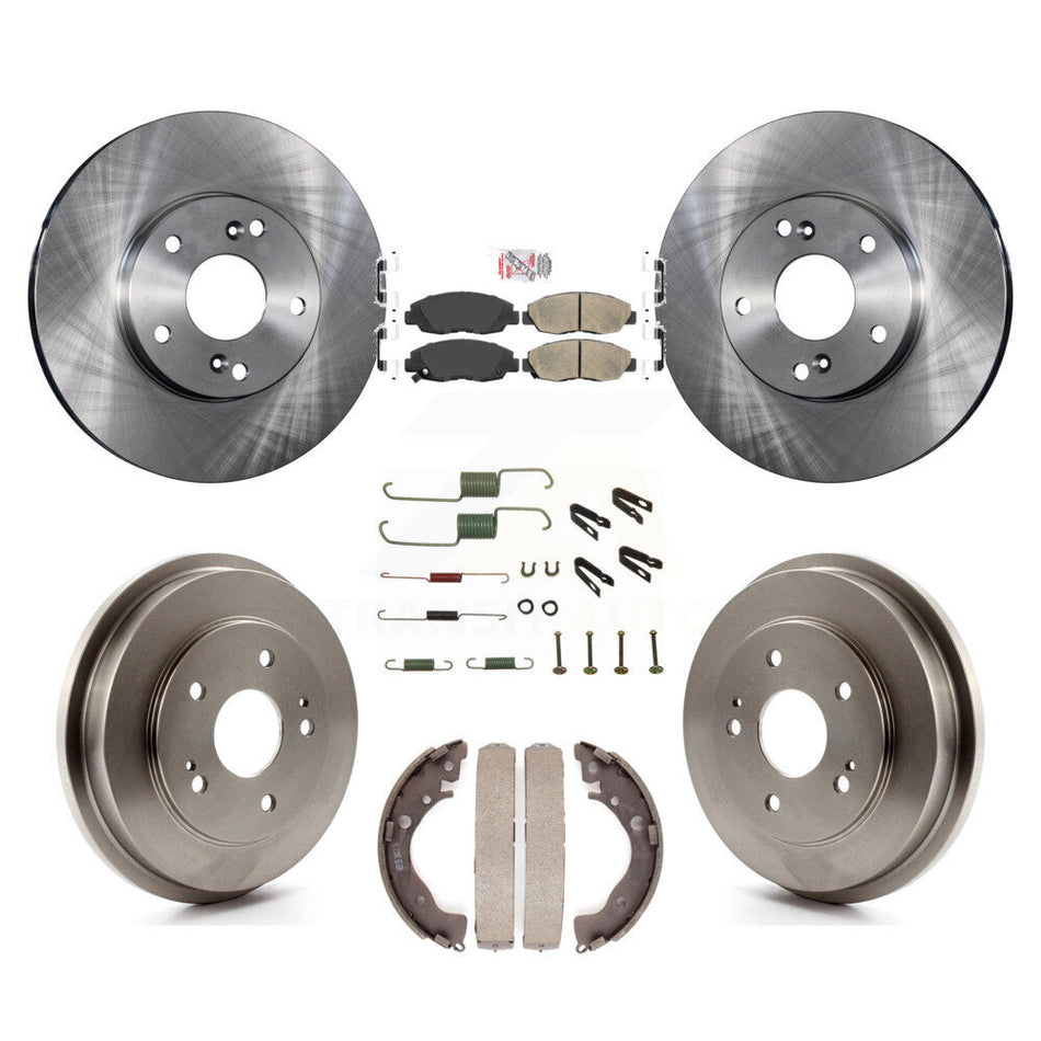 Front Rear Disc Brake Rotors Ceramic Pads And Drum Kit (7Pc) For 2011 Honda Civic GX K8A-106032