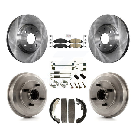 Front Rear Disc Brake Rotors Ceramic Pads And Drum Kit (7Pc) For Ford Focus K8A-106036