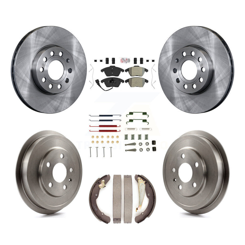 Front Rear Disc Brake Rotors Semi-Metallic Pads And Drum Kit (7Pc) For Volkswagen Jetta K8A-106038