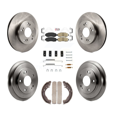 Front Rear Disc Brake Rotors Ceramic Pads And Drum Kit (7Pc) For Honda Civic K8A-106044