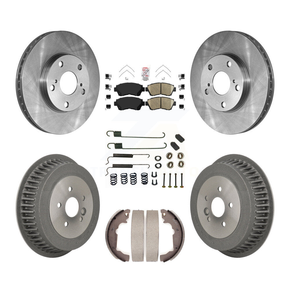 Front Rear Disc Brake Rotors Ceramic Pads And Drum Kit (7Pc) For 1998-2003 Toyota Sienna K8A-106045