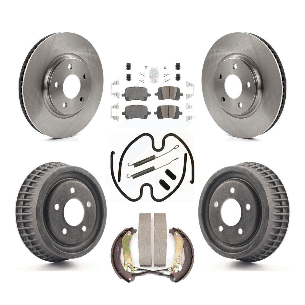 Front Rear Brake Rotor Ceramic Pad & Drum Kit (7Pc) For Chevrolet Malibu Disc rear brakes K8A-106046