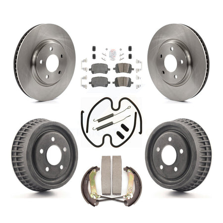 Front Rear Brake Rotor Ceramic Pad & Drum Kit (7Pc) For Chevrolet Malibu Disc rear brakes K8A-106046