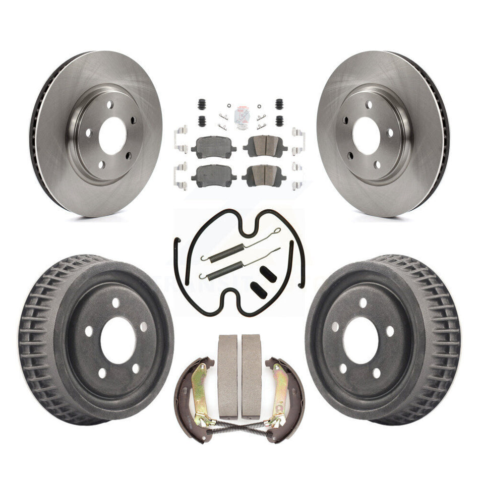Front Rear Brake Rotor Ceramic Pad & Drum Kit (7Pc) For Chevrolet Malibu Disc rear brakes K8A-106046