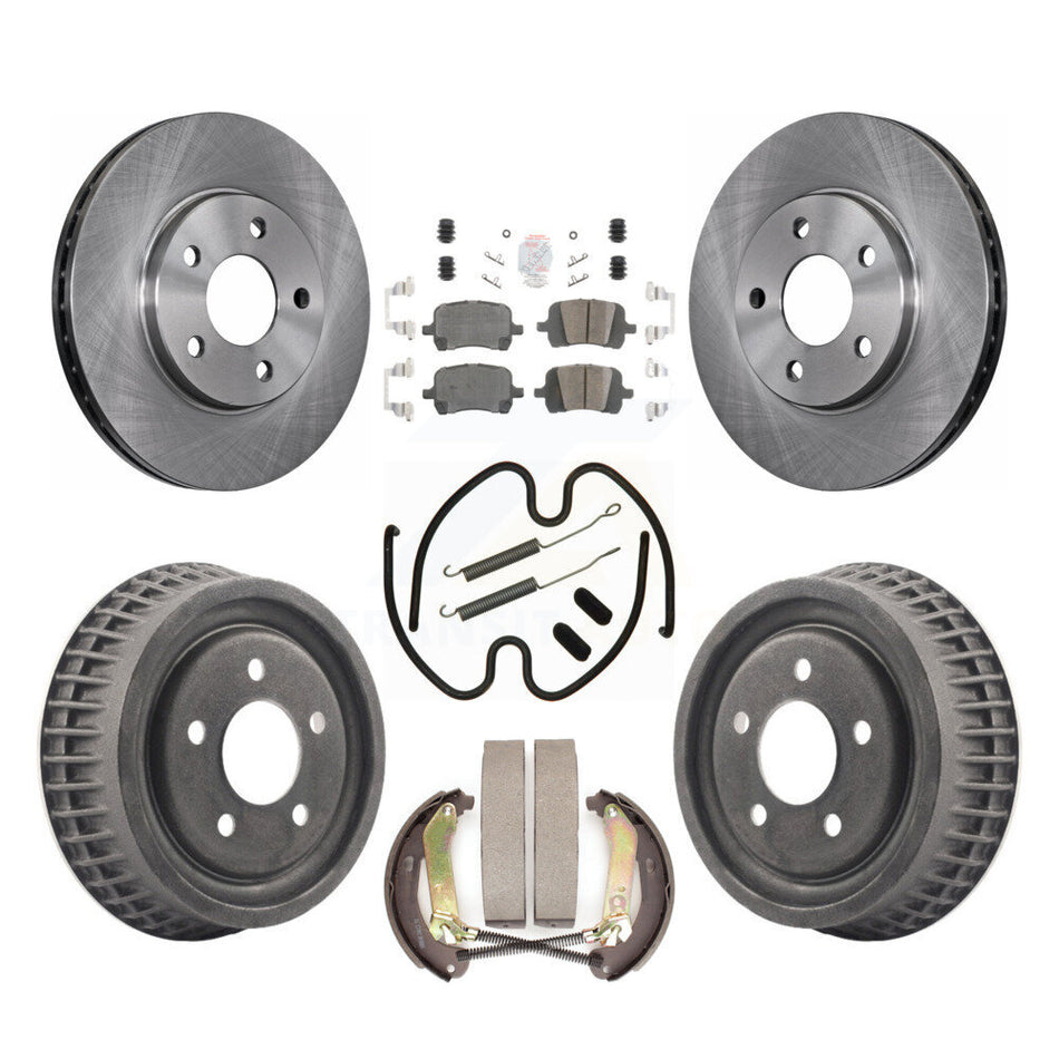 Front Rear Brake Rotor Ceramic Pad & Drum Kit (7Pc) For Chevrolet Malibu Disc rear brakes K8A-106048