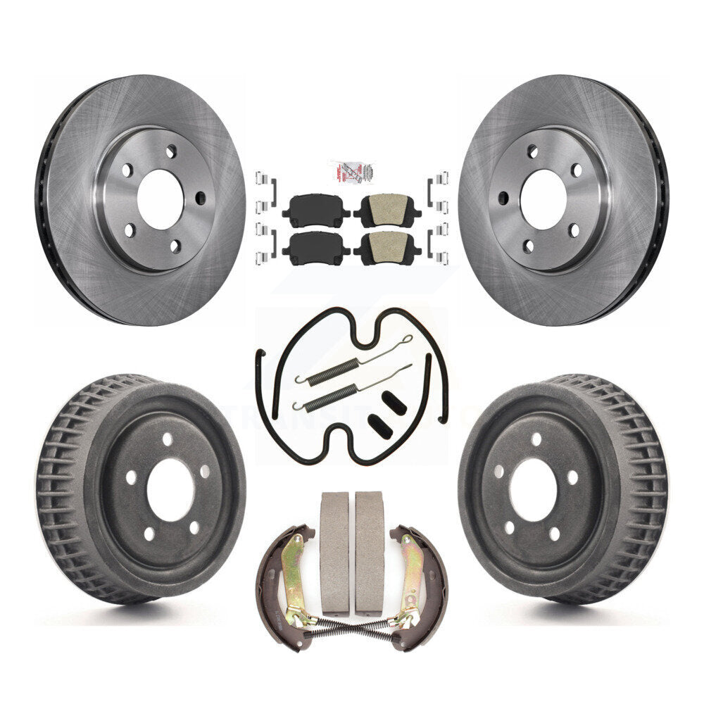 Front Rear Brake Rotor Ceramic Pad & Drum Kit (7Pc) For Chevrolet Malibu Disc rear brakes K8A-106049