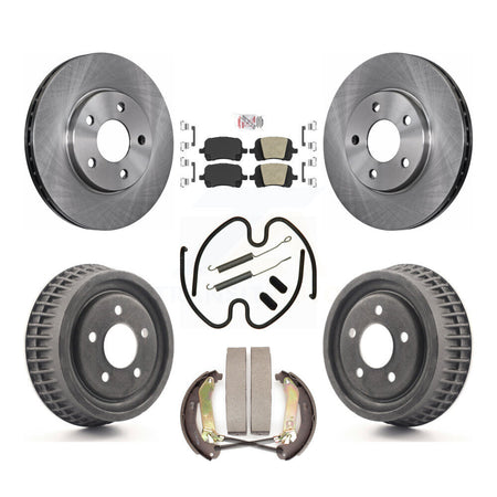 Front Rear Brake Rotor Ceramic Pad & Drum Kit (7Pc) For Chevrolet Malibu Disc rear brakes K8A-106049